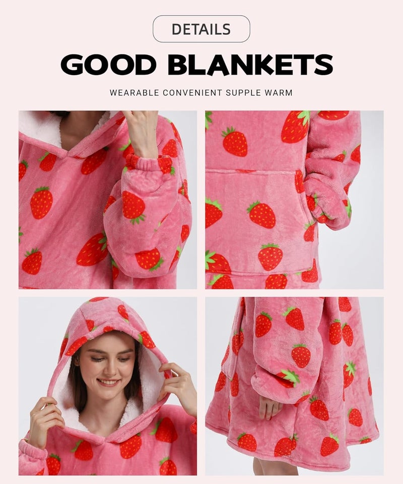 Solvienne Wearable Blanket Hoodie, Men Women Soft Flannel with oversized Pocket Christmas Halloween Cozy Lounge Wear - Image 5