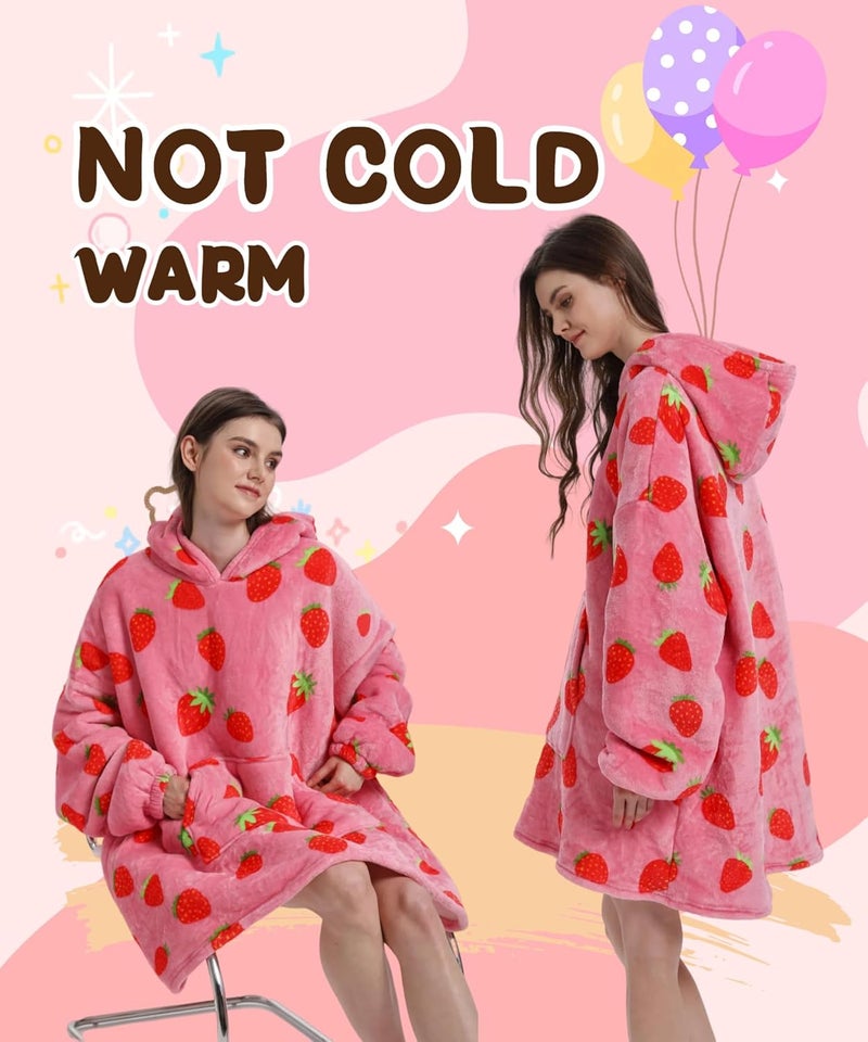 Solvienne Wearable Blanket Hoodie, Men Women Soft Flannel with oversized Pocket Christmas Halloween Cozy Lounge Wear - Image 4