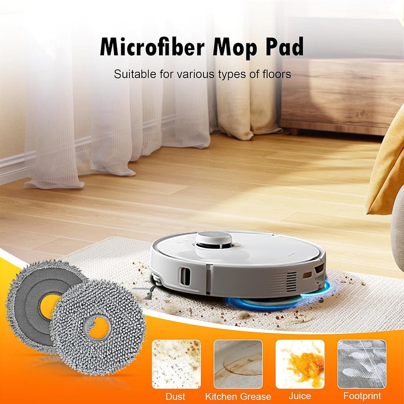 AnDongo 28 Pack Replacement Accessories for Roborock Qrevo Curv/Curv S5X/Qrevo Edge/Edge S5A/Qrevo S5V Robot Vacuum, 2 Pairs Mainbrush 4 Filter 6 Dust Bags 6 Mop Pad 6 Sidebrush 1 Cleaning Brush 1 Screwdriver - Image 5