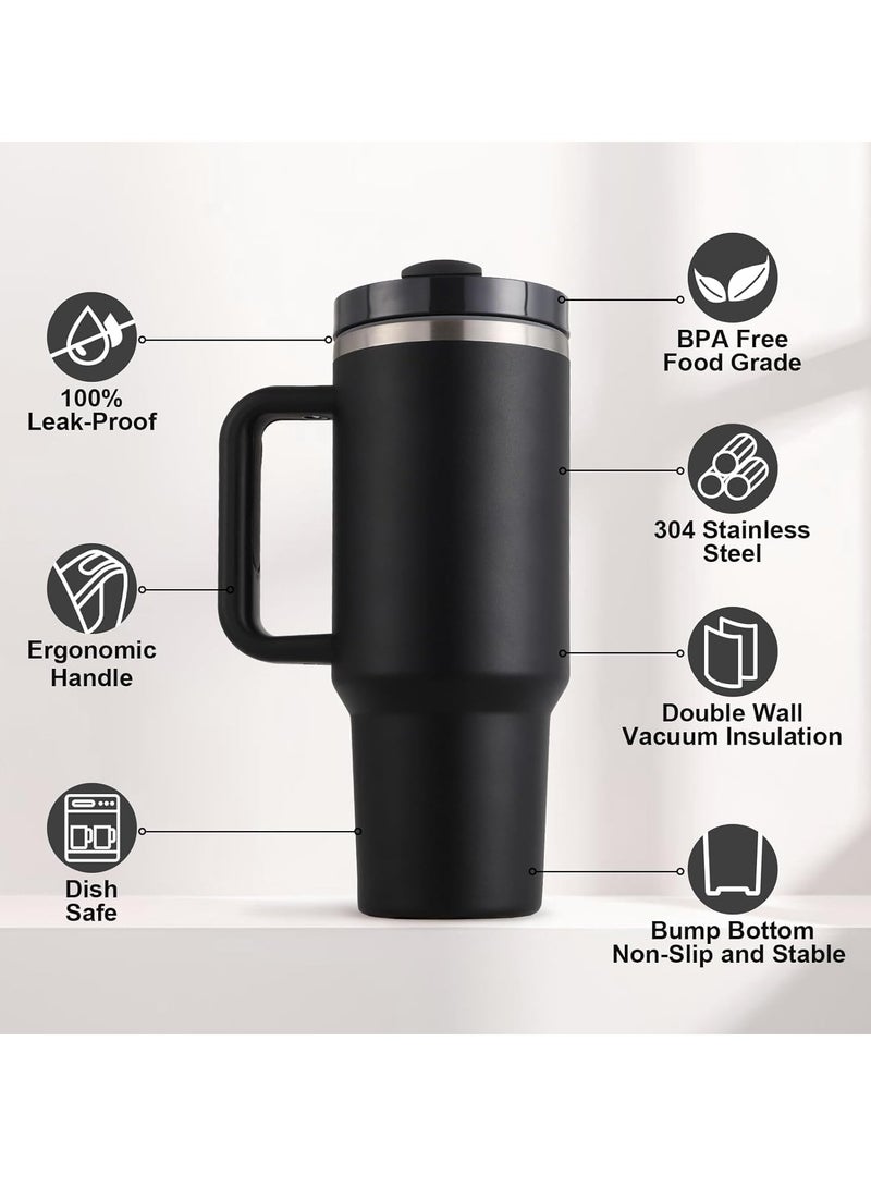 كوب سعة 1.2 لتر بمقبض وقش 40 أونصة هدايا للنساء والرجال - Image 2