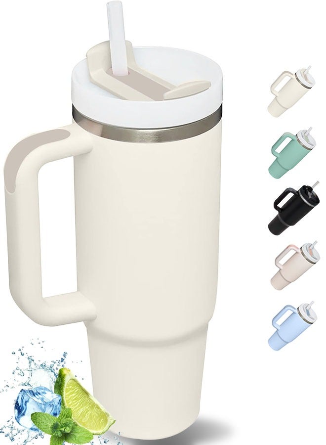 كوب سعة 1.2 لتر بمقبض وقش 40 أونصة هدايا للنساء والرجال - Image 1