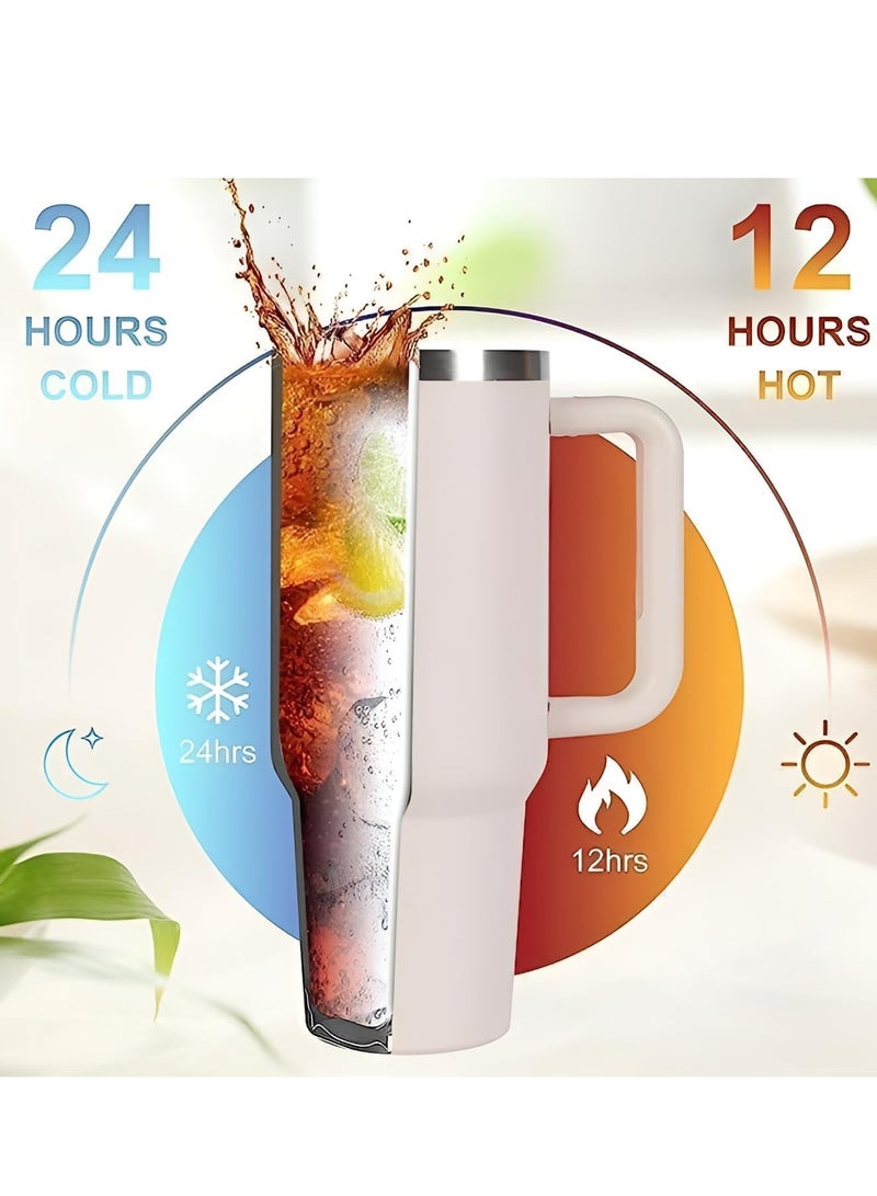 كوب سعة 1.2 لتر بمقبض وقش 40 أونصة هدايا للنساء والرجال - Image 4