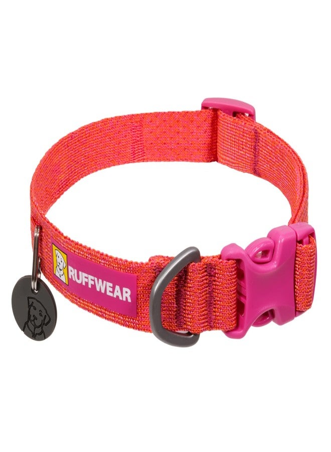 Ruffwear, Front Range Flex Dog Collar, Soft Engineered Knit for Everyday Walks, Lightweight Adjustable with Aluminum V-Ring, Integrated ID Tag Silencer, Quick Release Buckle, Rose Violet, 20"-26" - Image 1