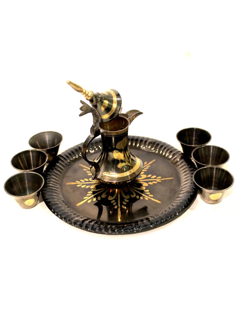 Antique Museum - BRASS DUBAI COFFEE POT SET 6 INCHES BLACK-ALN32-BA133 - Image 1
