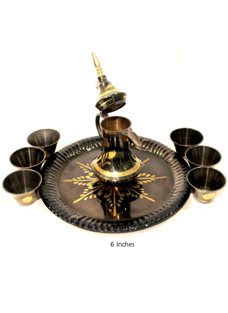 Antique Museum - BRASS DUBAI COFFEE POT SET 6 INCHES BLACK-ALN32-BA133 - Image 1