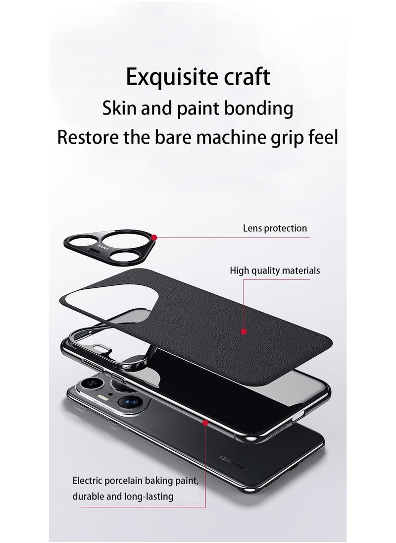 Huawei Pura 70 Ultra Electroplated Leather All-wrap Lens Ultra-Thin Fall Protection Case