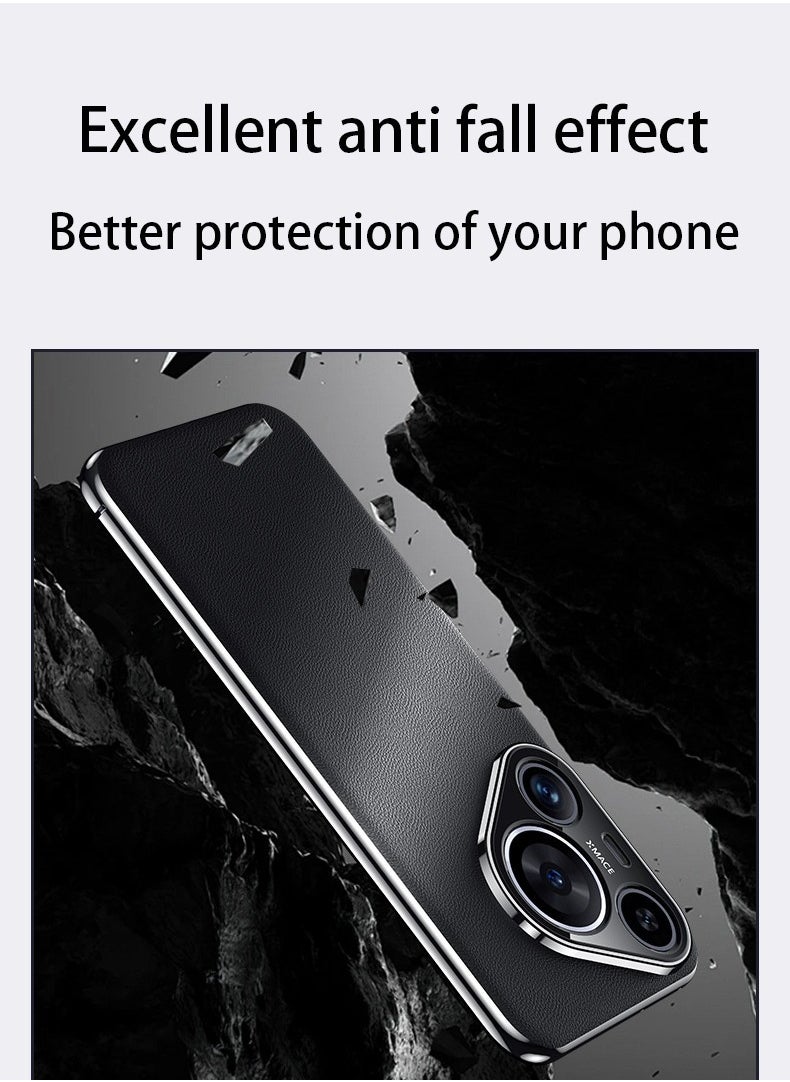 Huawei Pura 70 Ultra Electroplated Leather All-wrap Lens Ultra-Thin Fall Protection Case