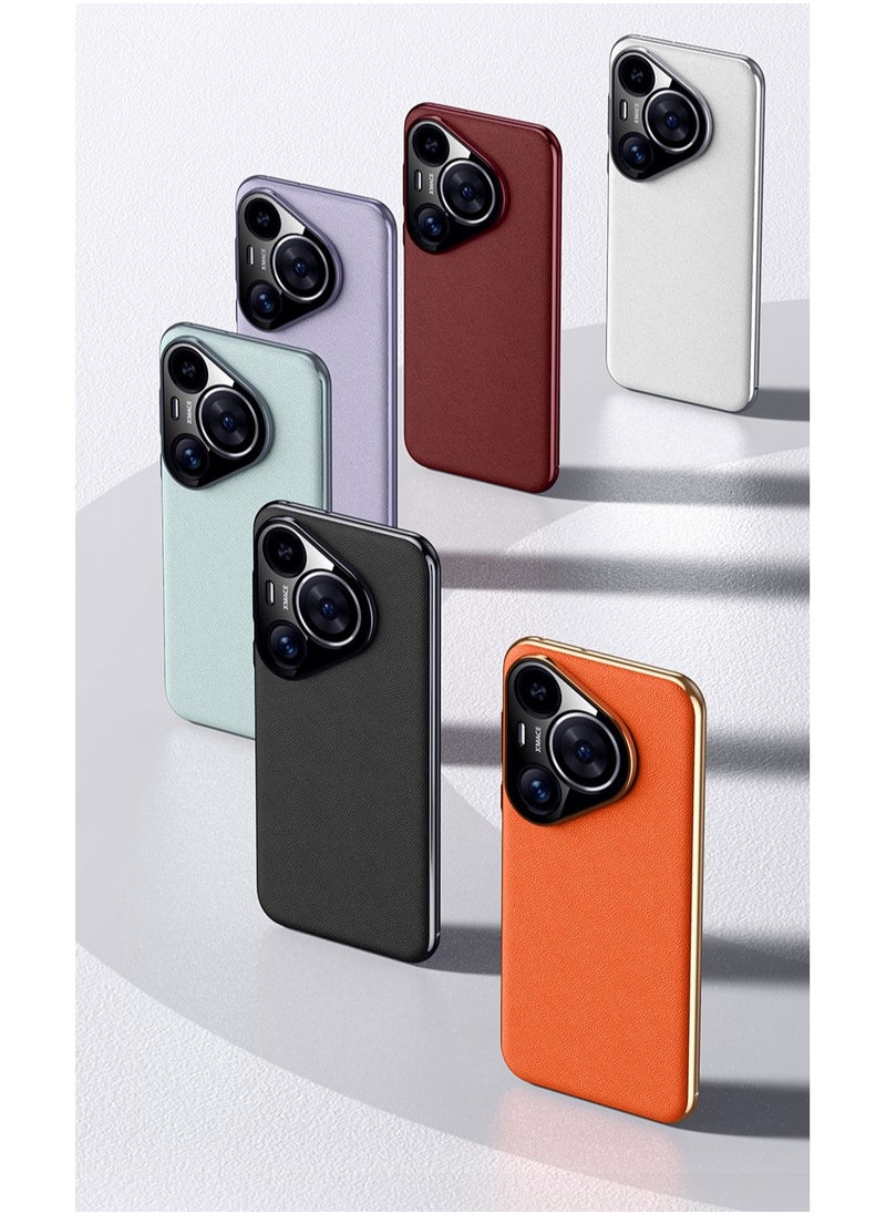 Huawei Pura 70 Ultra Electroplated Leather All-wrap Lens Ultra-Thin Fall Protection Case