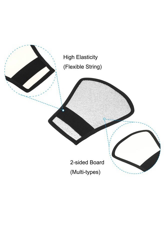 PATIKIL Flash Diffuser Reflector, 2-Sided Flexible Bend Bounce Reflector with Elastic Strap for Flashlight Photography Camera Speed Light, Silver White - Image 5