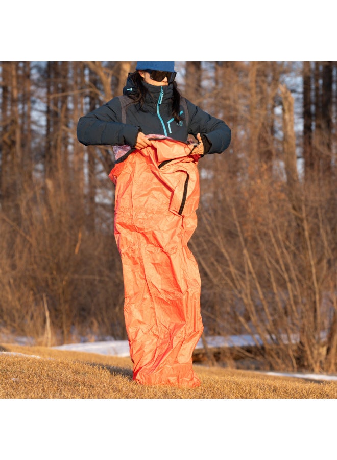 لاك ستون حقيبة نوم للبالغين في الهواء الطلق، حقيبة نوم مقاومة للأوساخ للتخييم، حقيبة نوم طارئة دافئة للتخييم، حقيبة نوم محمولة على شكل مومياء - Image 3