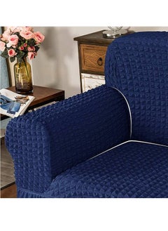 Arabest Elastic Sofa Cover with Skirt,Stretch Sofa Slipcover Furniture Protector Washable Soft Couch Cover for Living Room Elastic Fabric Sofa Cover with Skirt, For Living Room Bed Room For one seater sofa(Dark Blue)  - Image 5