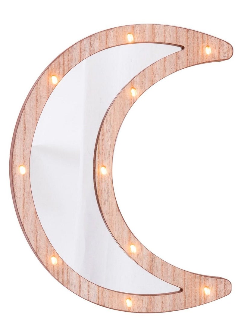 Wooden Crescent Moon Ramadan Decorative Mirror with LED Lights 30x22cm - pzsku/ZD6B0620CE8FBDE97FDB4Z/45/_/1647076240/f6dcf7a6-a2a6-48ef-88fd-ee484bb84176