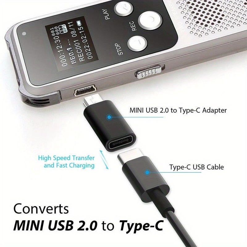 4Pcs USB C to Mini USB Adapter Supports Charge Data Sync Compatible with Digital Camera GPS Receiver Dash Cam MP3 Player - Image 4