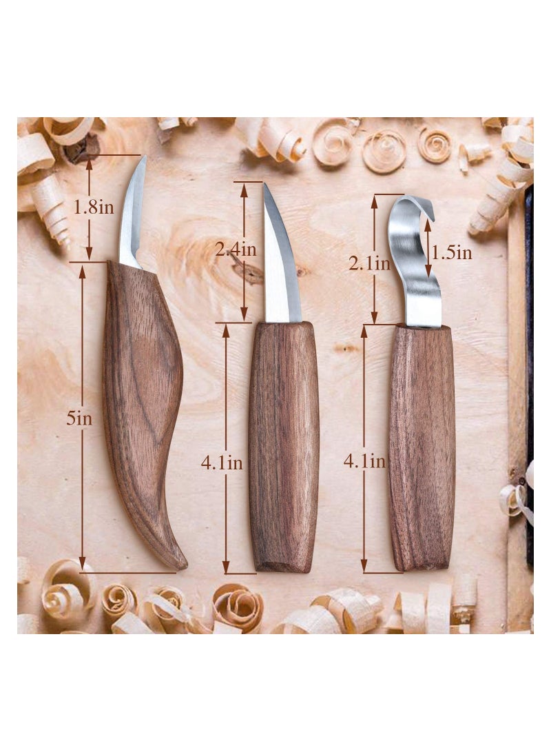 7-in-1 Wood Carving Kit, Wood Carving Tools Set with Carving Hook Knife Whittling Knife Chip Carving Knife Woodworking Gloves Carving Knife Sharpener Whittling Tool Package for Beginners Woodworking  - Image 5
