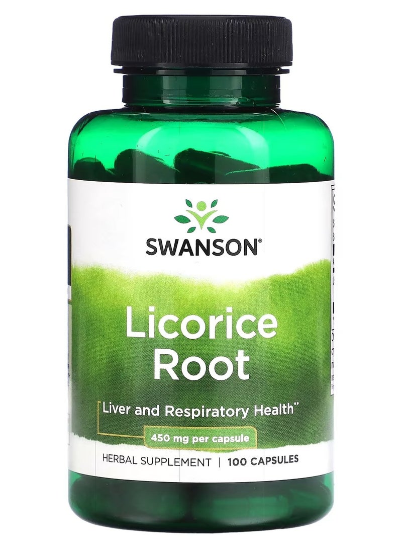 Swanson, Licorice Root, 450 mg, 100 Capsules