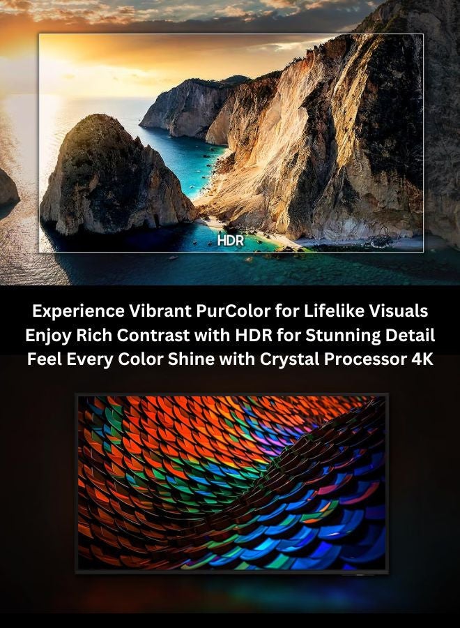 Samsung 65-Inch Crystal UHD DU8000 4K Smart Tv HDR 10+, Dynamic Crystal Color, AirSlim Design With 2.0 Channel Soundbar 30W, HDMI ARC, Bluetooth, USB, MP3, FM Station 65DU8000+SOUNDBAR Grey - Image 5