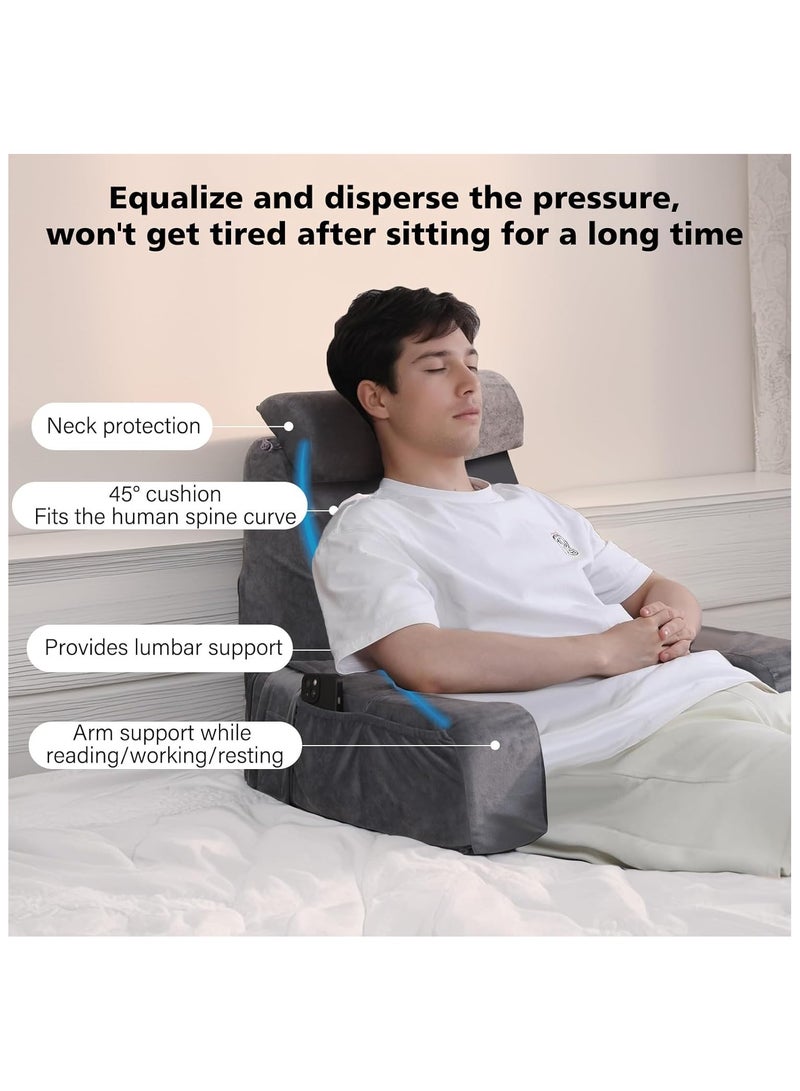 Reading Pillow for Sitting in Beds Adult, Back Pillow for Beds Sitting up, Reading & Bed Rest Pillows for Watching TV, Reading, Gaming, Resting in Bed, Couch or Floor  - Image 2