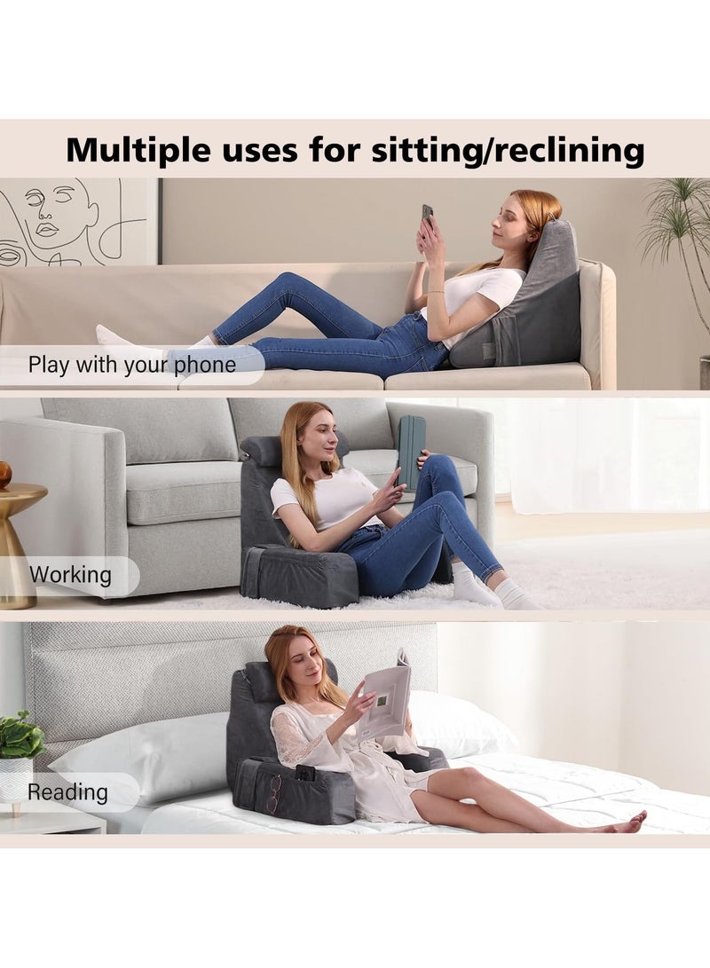 Reading Pillow for Sitting in Beds Adult, Back Pillow for Beds Sitting up, Reading & Bed Rest Pillows for Watching TV, Reading, Gaming, Resting in Bed, Couch or Floor  - Image 4