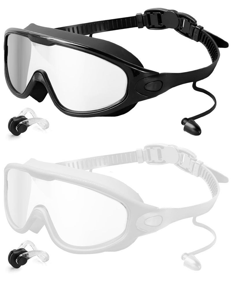 Rantizon Swim Goggles 2 Pack, Wide View Anti Fog&UV Swimming Goggles for Audlt, No Leaking Swim Glasses for Men Women Youth - Image 1