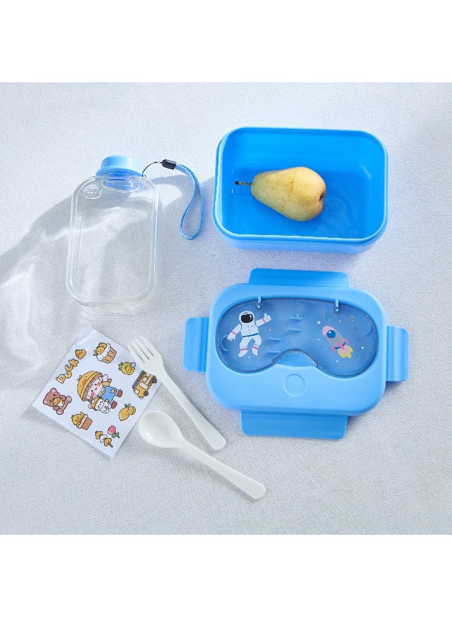 Home Box Neo Unicorn 4-Piece Lunch Box and Bottle Set with Spoon and Fork 550 ml - Image 1