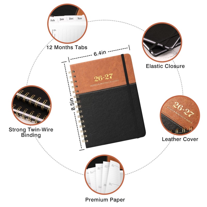 Lemome Planner 2026-2027 - Weekly Monthly Planner from July 2026 to June 2027, Calendar Planner with Inner Pocket, 6.1'' x 8.3'' - Image 3