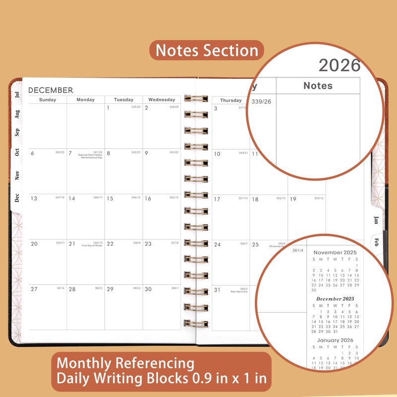 Lemome Planner 2026-2027 - Weekly Monthly Planner from July 2026 to June 2027, Calendar Planner with Inner Pocket, 6.1'' x 8.3'' - Image 4