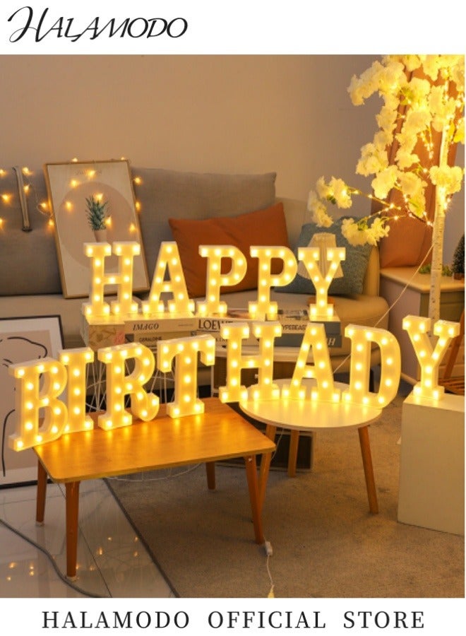 هالامودو لافتة حروف LED مضيئة بحروف أبجدية لإضاءة ليلية لحفلات الزفاف وأعياد الميلاد والحفلات المنزلية وتزيين البار - Image 3