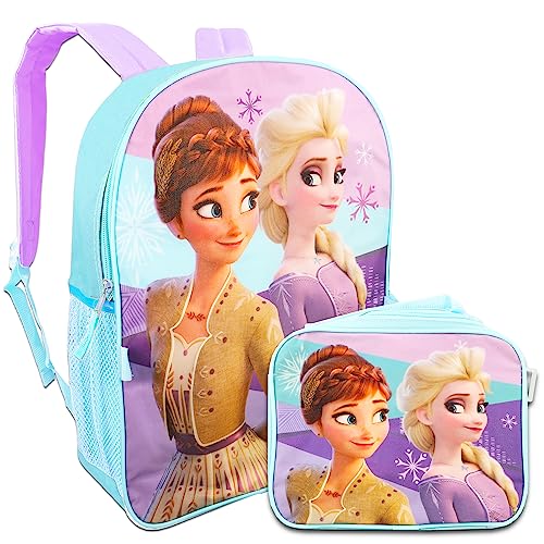 Disney Frozen Backpack and Lunch Box Set for Girls ~ Deluxe 16" Frozen 2 Backpack with Insulated Lunch Bag, Stickers,and More (Frozen School Supplies Bundle) - Image 2