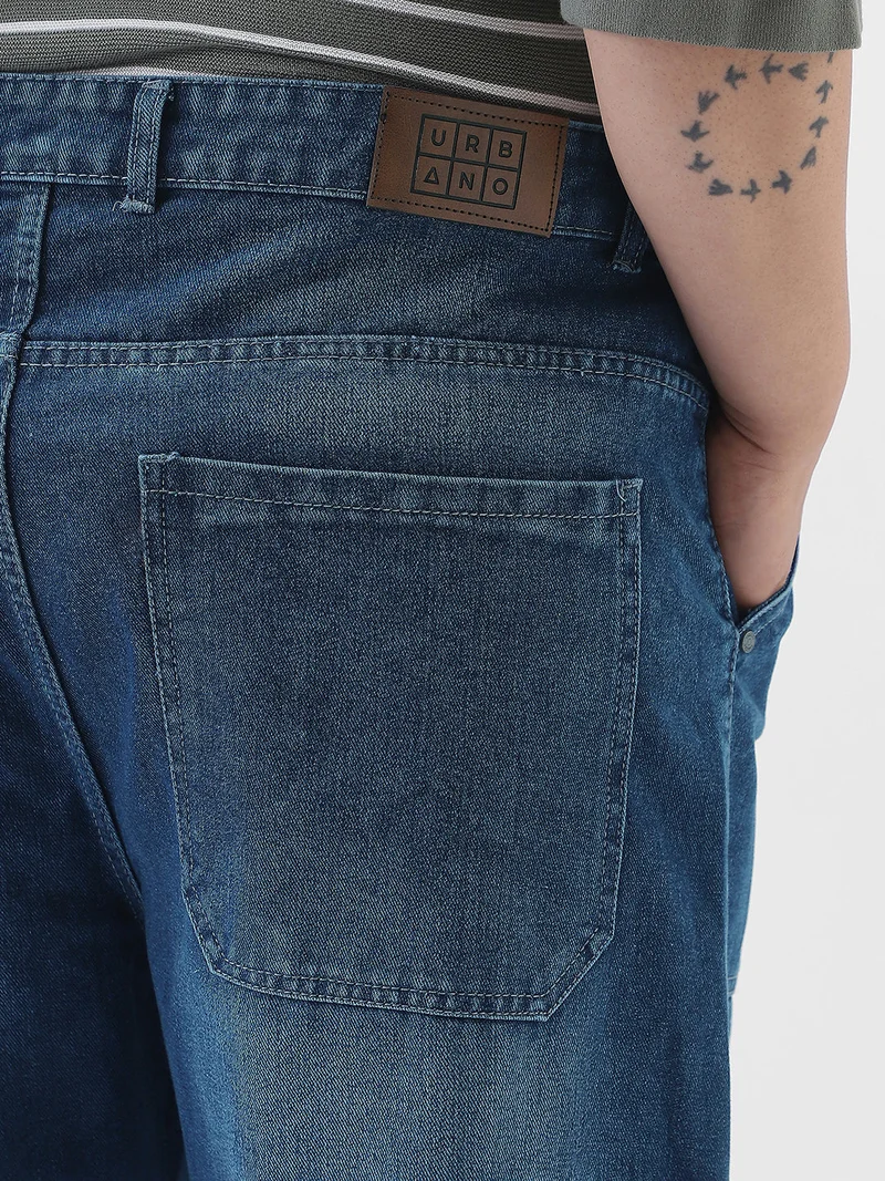 Urbano Fashion  Urbano Plus Men's Blue Loose Fit Cargo Carpenter Jeans with 6 Pockets Non-Stretchable  | Best Price UAE