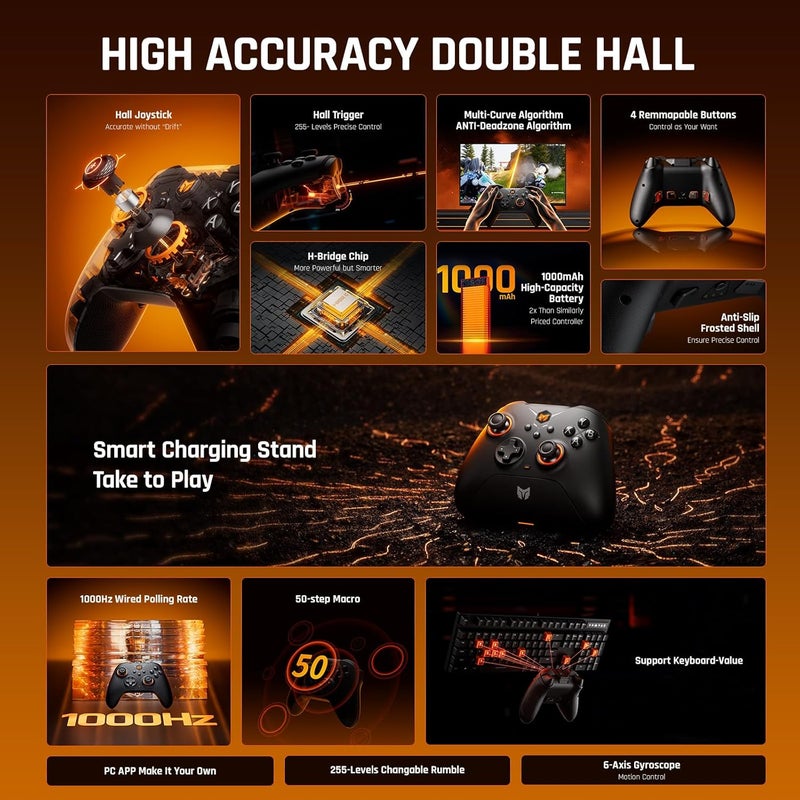 BIGBIG WON Gale Hall Wireless Motion Control Joysticks & Triggers - 3 Pairs Thumbsticks, PC & Mobile Game Controllers for Switch/PC/iOS/Android - Image 2