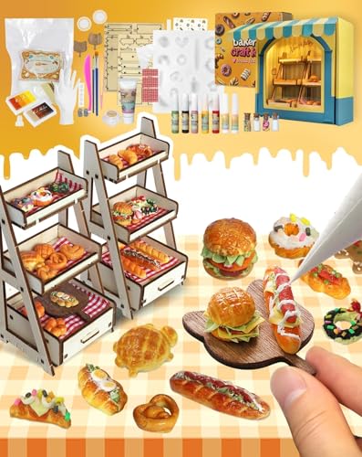 iLAND Air Dry Clay Kits Fun Crafts for Teens DIY Mini Bakery Miniature Food Toy Easy Crafts for Adult Women 112 Scale Accessories of Dollhouse Kitchen Creative Family Game Night Birthday Gift Ideas - Image 1