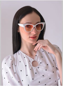 Haute Sauce Women Pink Lens White Cateye Sunglasses  - Image 3