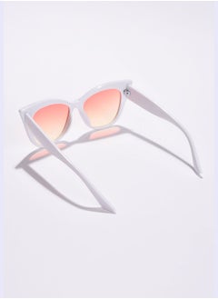 Haute Sauce Women Pink Lens White Cateye Sunglasses  - Image 5