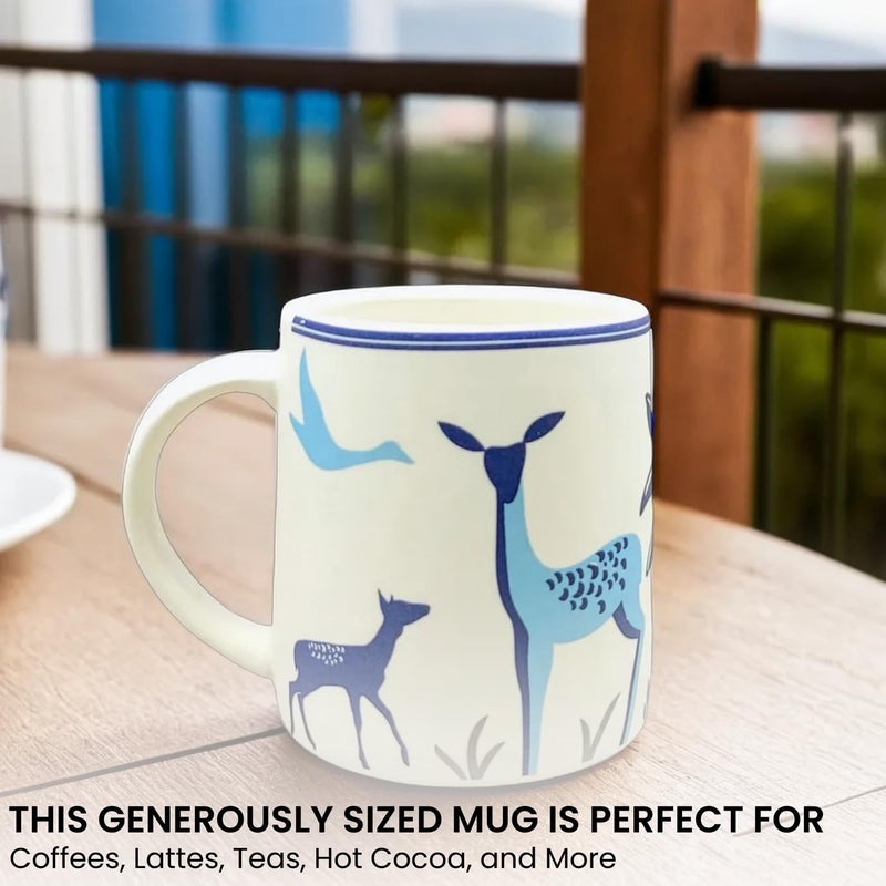 KITTENS Alive Theme Large Coffee Mugs Hand Painted in Blue Art Set of 2 300 ml - Image 2