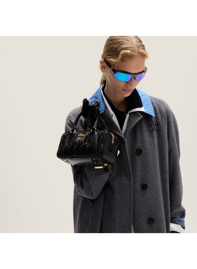 مياو مياو حقيبة أركاديا ماتيلاسيه نابا للنساء، حقيبة توت للنساء، حقيبة كتف للنساء، حقيبة كروس للنساء، حقيبة يد نسائية، أسود - Image 2