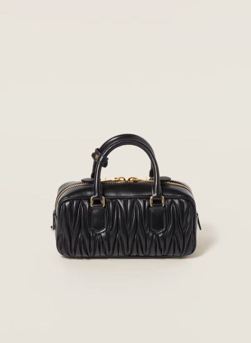 مياو مياو حقيبة أركاديا ماتيلاسيه نابا للنساء، حقيبة توت للنساء، حقيبة كتف للنساء، حقيبة كروس للنساء، حقيبة يد نسائية، أسود - Image 5