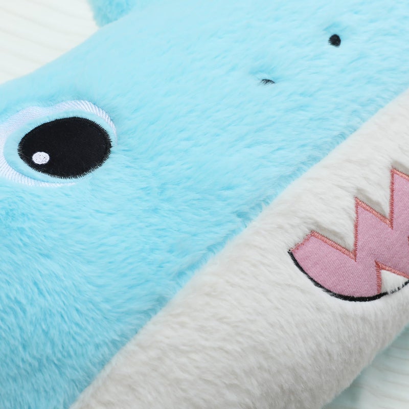 Snugtown Stuffed Animal Lumbar Pillow, Super Soft Plush Cuddle Throw Pillow for Kids, Cute Shark Shaped Pillow, 12 x 24 Inches, Baby Blue - Image 2