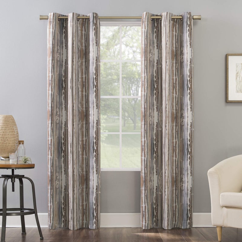 Sun Zero  56574 Artifact Abstract Painting Blackout Grommet Curtain Panel 40 x 84 Cedar Orange