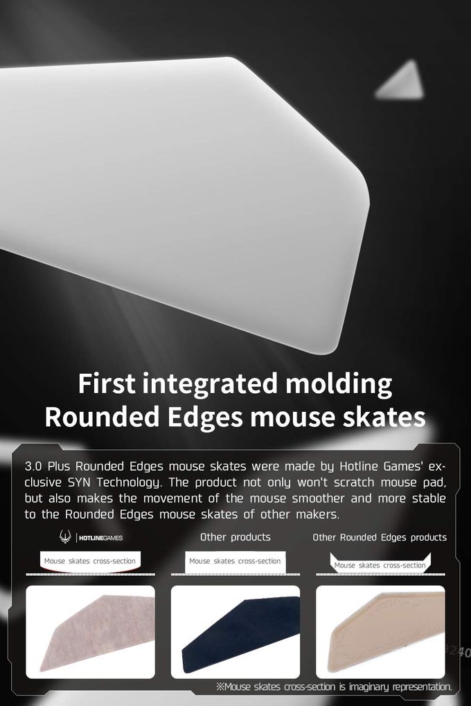 HOTLINE GAMES Hotlinegames 2Sets 3.0 Plus Rounded Curved Edges Mouse Feet Skates Compatible With Logitech G Pro X Superlight Wireless Gaming Mouse Feet Replacement (0.8Mm, Smooth, Ptfe) Pro Performance Upgrade - Image 2