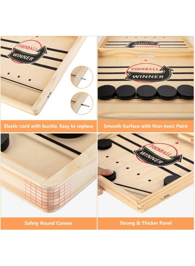 لعبة القلاع السريع -لعبة الهوكي الخشب لوح الطاولة مع قطع الغيار في الداخل 2 اللاعب الطاولة المقلاع السريع Paced معركة للبالغين، الأطفال والعائلة ليلة أو الأصدقاء الطرف أكبر حجم - Image 5