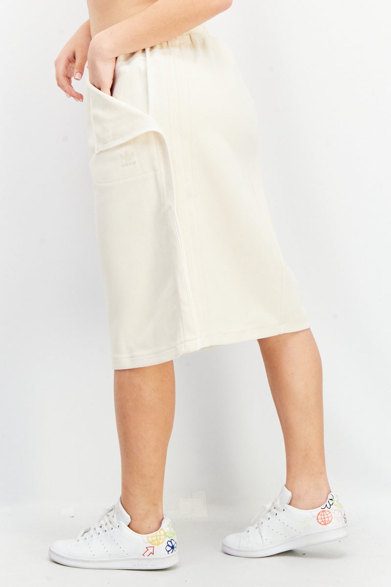 adidas Originals Women Sportswear Fit Embroidered Midi Skirt, Light Beige  - Image 4