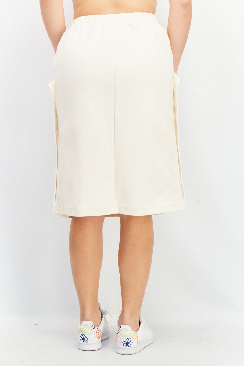 adidas Originals Women Sportswear Fit Embroidered Midi Skirt, Light Beige  - Image 2