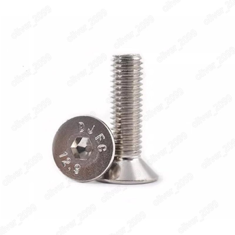 12.9 Steel Bolts - 10pcs M7-1.0 x 60mm Countersunk Flat Head Bolts - Nickel Plated Hex Socket Screws for Automotive Machinery Industrial Fabrication - Image 5
