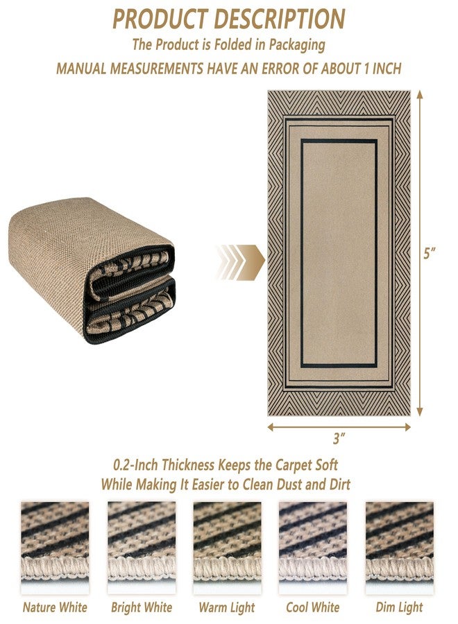 Capslpad 3x5 Hallway Runner Checkered Rug Washable Doormat Non-Slip Rubber Backing Stain Resistant Low Pile Runners for Hallways, Kitchen, Entryway, Bedroom, Laundry, Black - Image 2