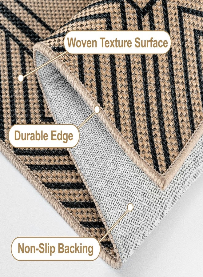 Capslpad 3x5 Hallway Runner Checkered Rug Washable Doormat Non-Slip Rubber Backing Stain Resistant Low Pile Runners for Hallways, Kitchen, Entryway, Bedroom, Laundry, Black - Image 3