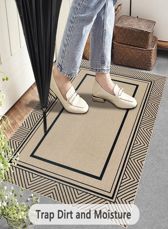 Capslpad 3x5 Hallway Runner Checkered Rug Washable Doormat Non-Slip Rubber Backing Stain Resistant Low Pile Runners for Hallways, Kitchen, Entryway, Bedroom, Laundry, Black - Image 5