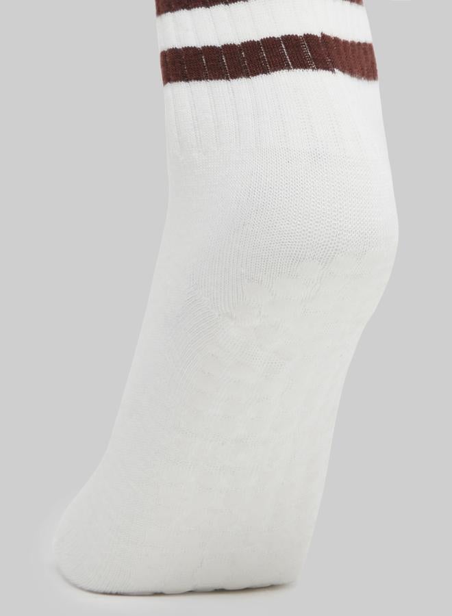 Styli Active White Striped Yoga Socks - Image 3
