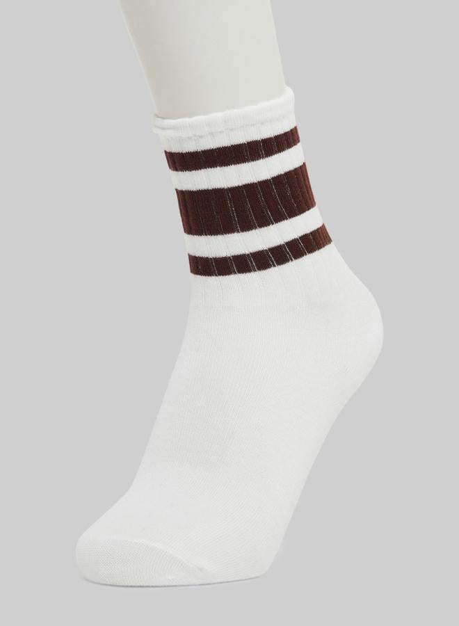 Styli Active White Striped Yoga Socks - Image 1