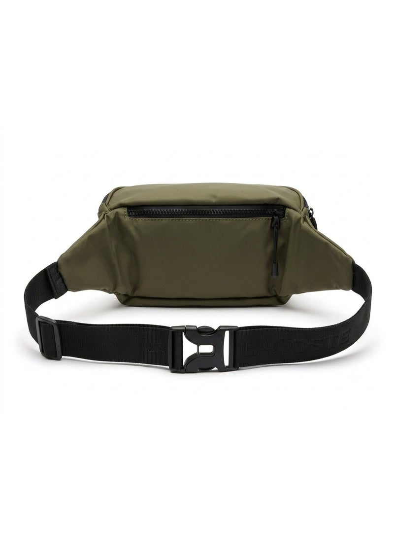 Lacoste Men's Olive-green Nylon Triple Zipper Waist Bag - Image 2