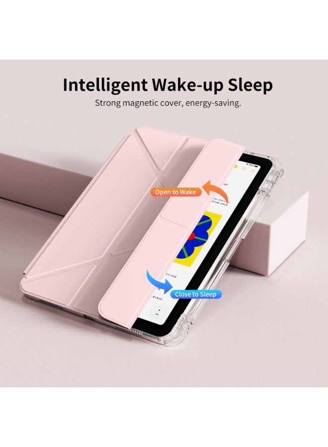 اليشمك ل سامسونج غالاكسي تاب A9 زائد غطاء الحالة, ثلاثي طي تصميم على شكل Y, زاوية متعددة, الجلد غطاء اللوح مع فتحة القلم, تلقائي الاستيقاظ / النوم, الوردي - Image 5